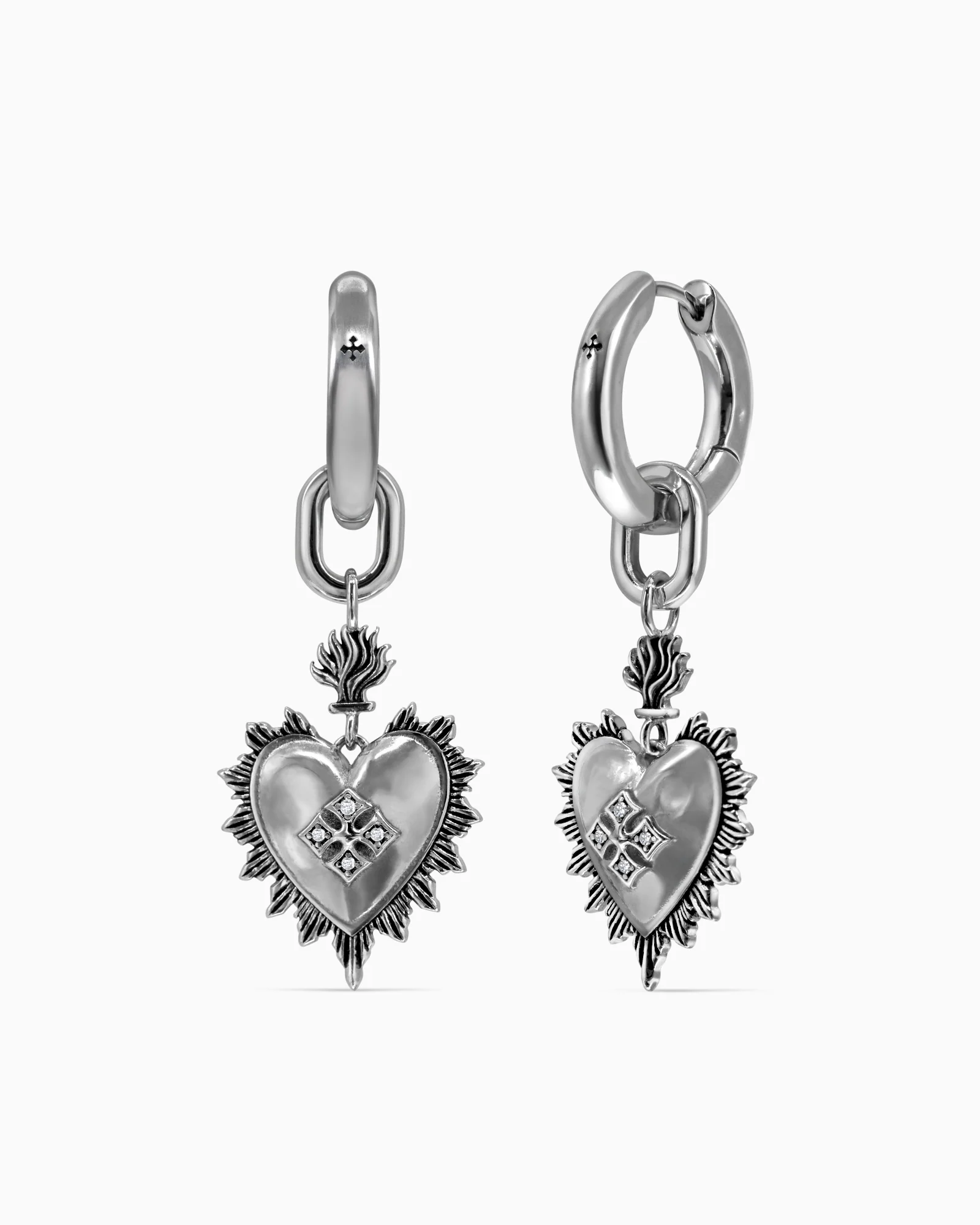 Bejewelled Sacred Heart Earrings - Image 6