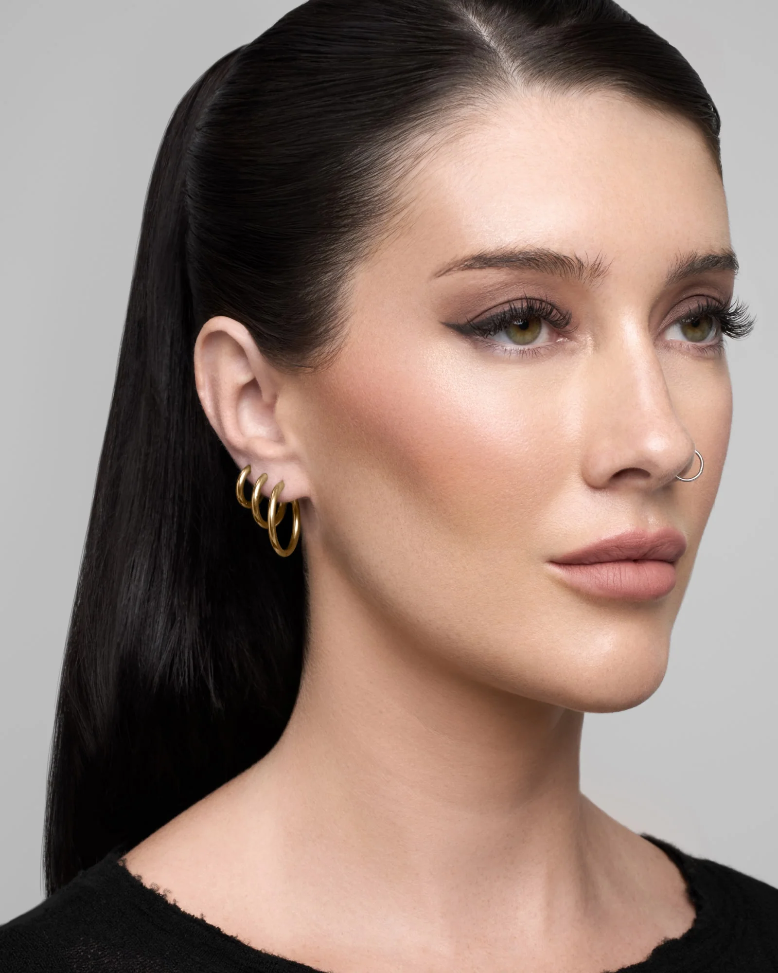 Tria Hoop Earrings Set (Pack of 3) - Image 3